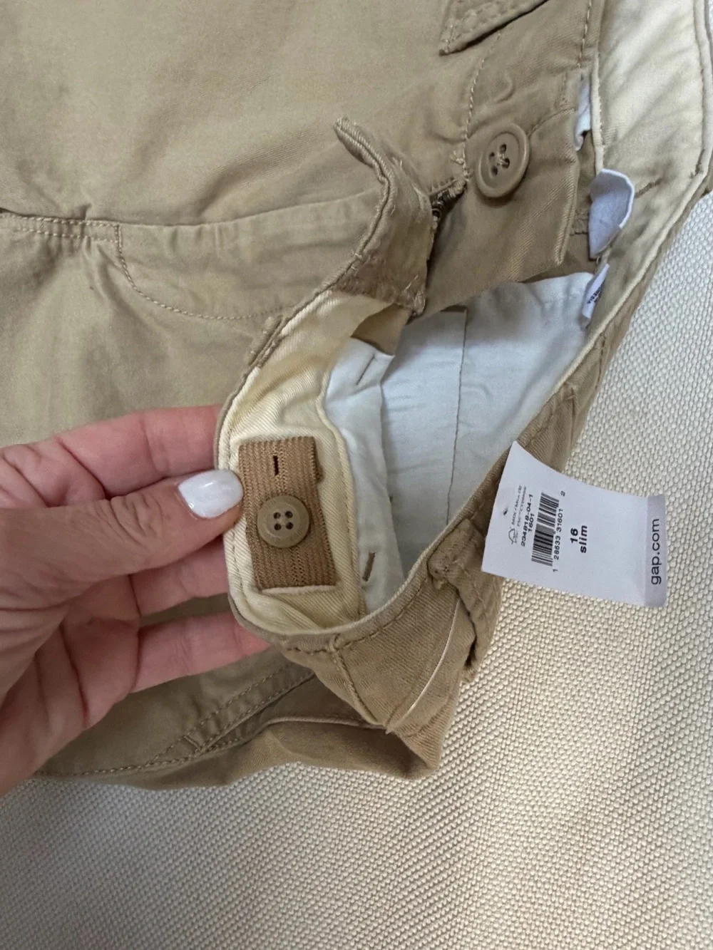 GAP Kids Slim Fit Adjustable Classic Khaki Pants